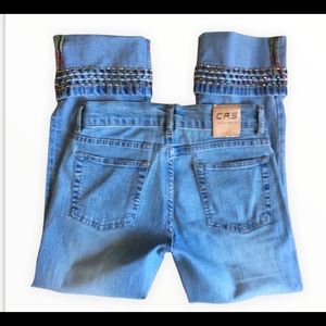 🔴 Boyfriend Blue Wash Crop Jeans